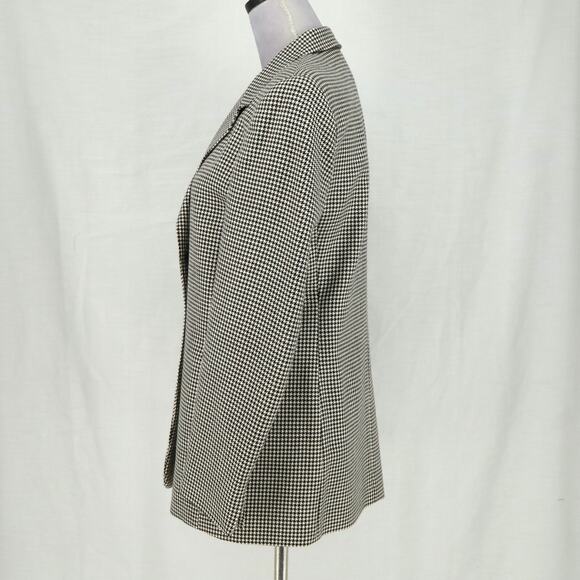 Talbots Jacket Womens 6 Black White Houndstooth Wool Tweed Lined Blazer Vintage - Picture 11 of 14